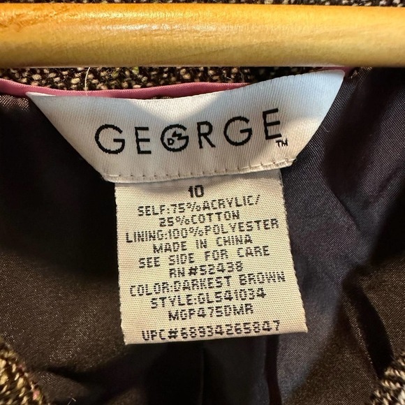 George | Tweed Blazer Jacket | Darkest Brown | Size: 10 - Picture 4 of 10